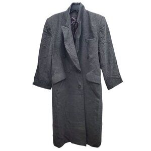 Neiman Marcus Vintage Union Gray Wool Double Breasted Long‎ Winter Coat Plus XXL